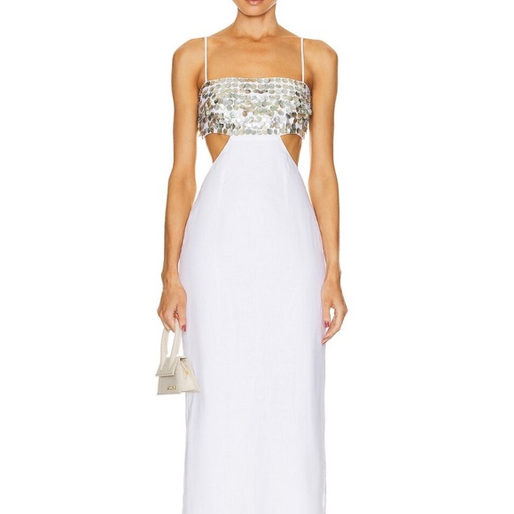 STAUD LINEN AND SHELL JADA DRESS SIZE 4: BRAND NEW WITH TAGS - Picture 2 of 4